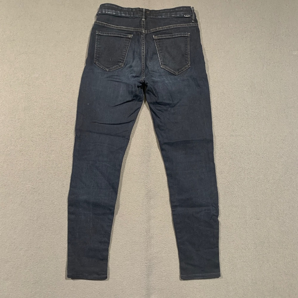 Mother Skinny Jeans Womens 29 Dark Wash Indigo Mid Rise Stretch Denim USA Made - Picture 2 of 8